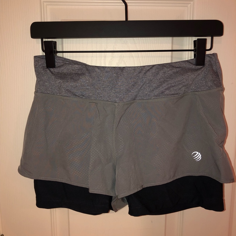 Gray running shorts